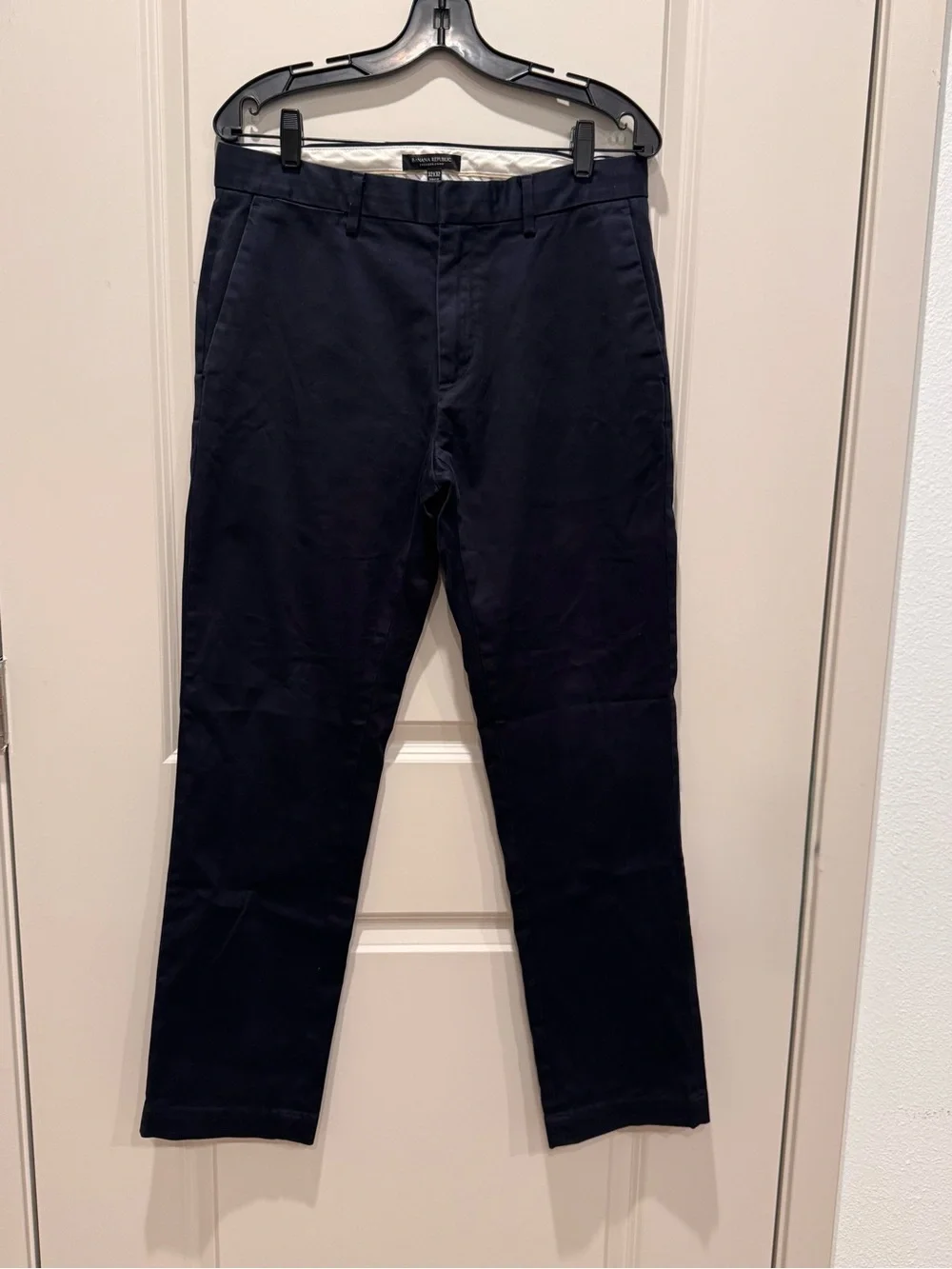 Banana Republic Emerson Chino Pants Mens 32x32 Navy Blue Performance Stretch